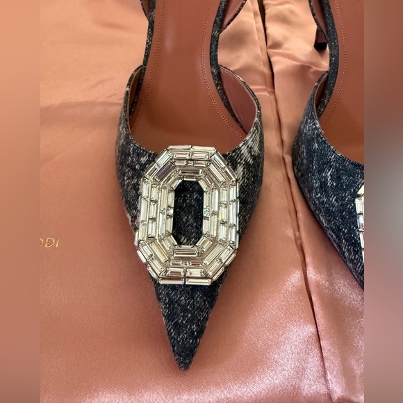 Camelia Denim Slingback Pumps in Grey- NIB with dust bags - Picture 4 of 7